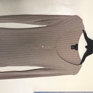 Cream robbed mini dress